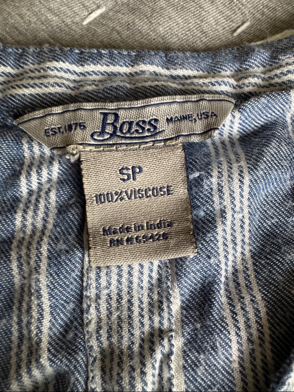 G.H. Bass & Co. Blue and White Striped Button-Front Top - Picture 2 of 4
